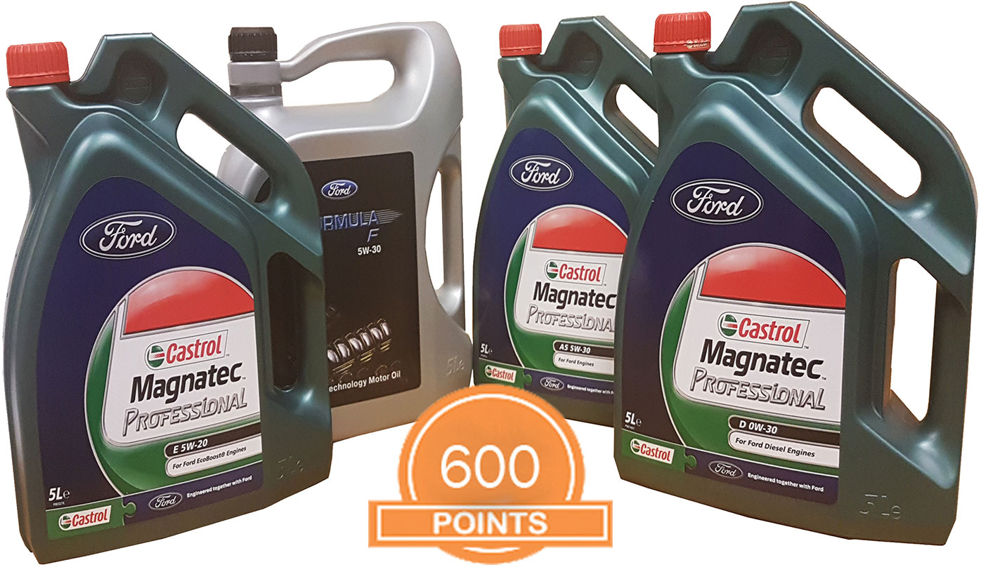 4 x 5 Litre Castrol Ford 5W/30 Oil
